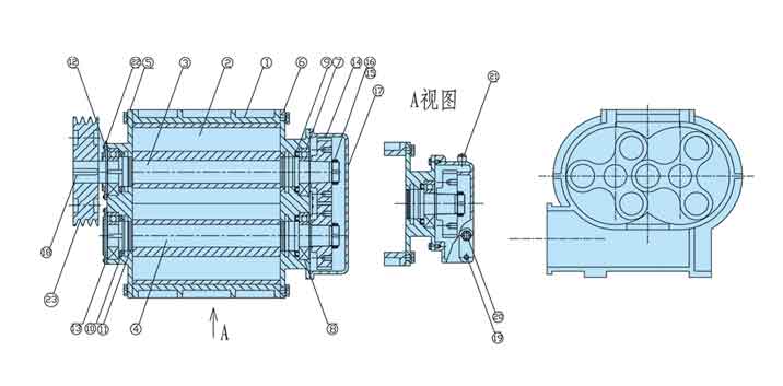 三葉羅茨鼓風機工作原理圖 三葉羅茨鼓風機工作原理圖