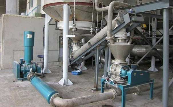 氣力輸送羅茨風機旋轉供料器使用中 氣力輸送羅茨風機旋轉供料器使用中